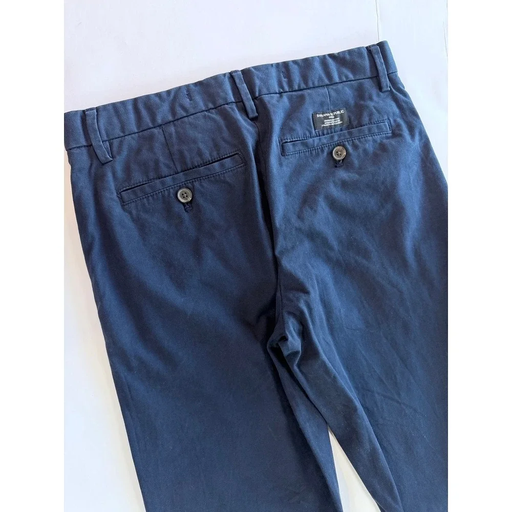 Banana Republic Lived-In Chino Pants‎ Mens 29x32 Navy Blue Skinny Fit Stretch